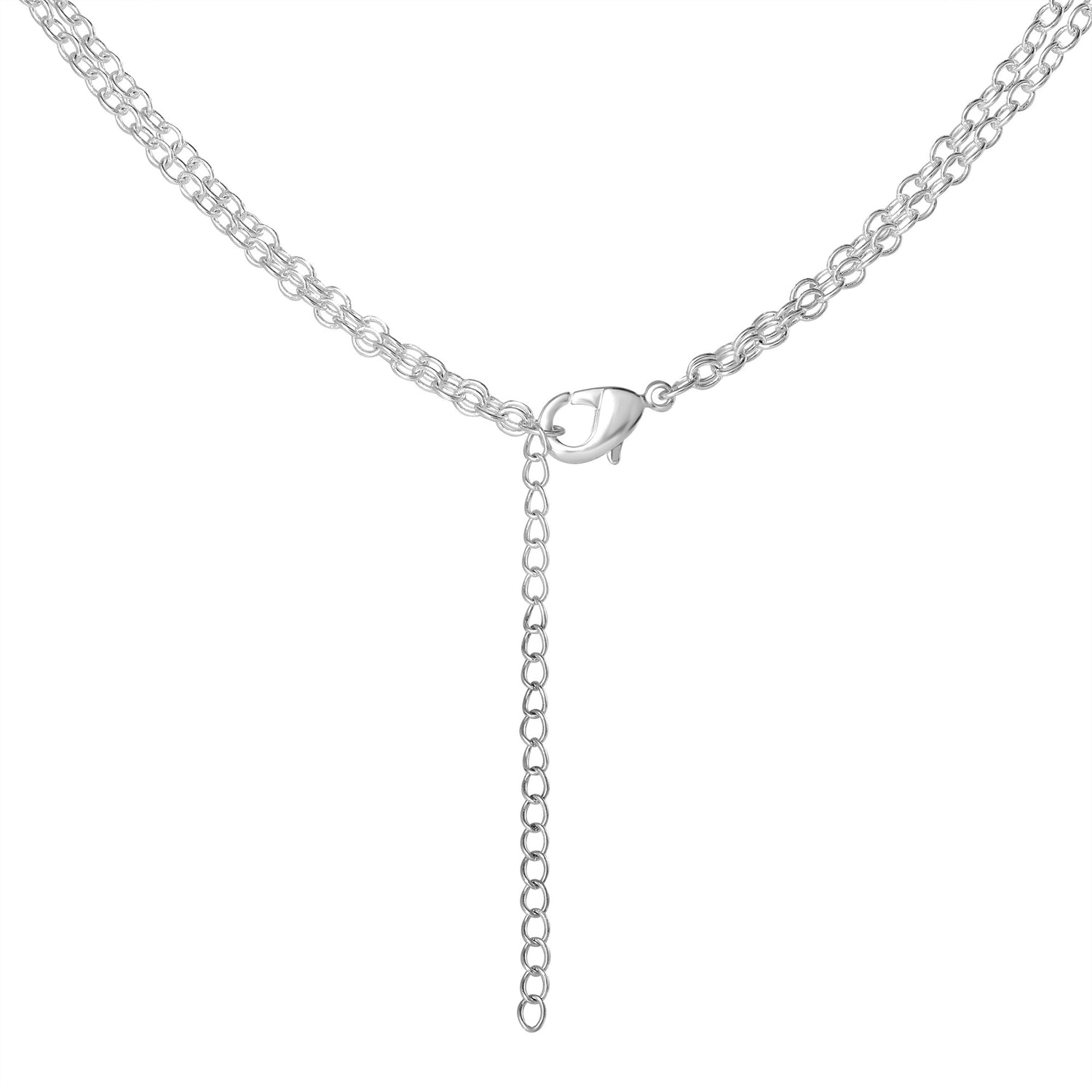 Disney Stitch Necklace Layered, Enamel-Plated Stitch and Ohana Pendants