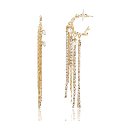 BCBGeneration Layered Tassel Statement Earrings