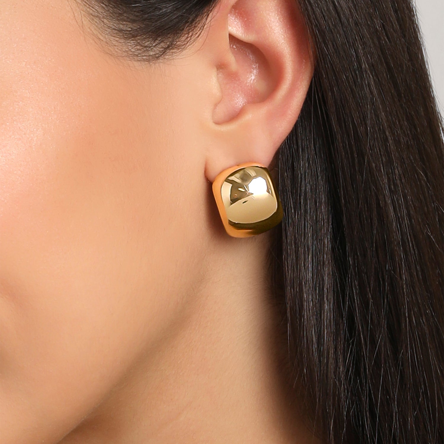 Wide Gold Hoop Earrings
