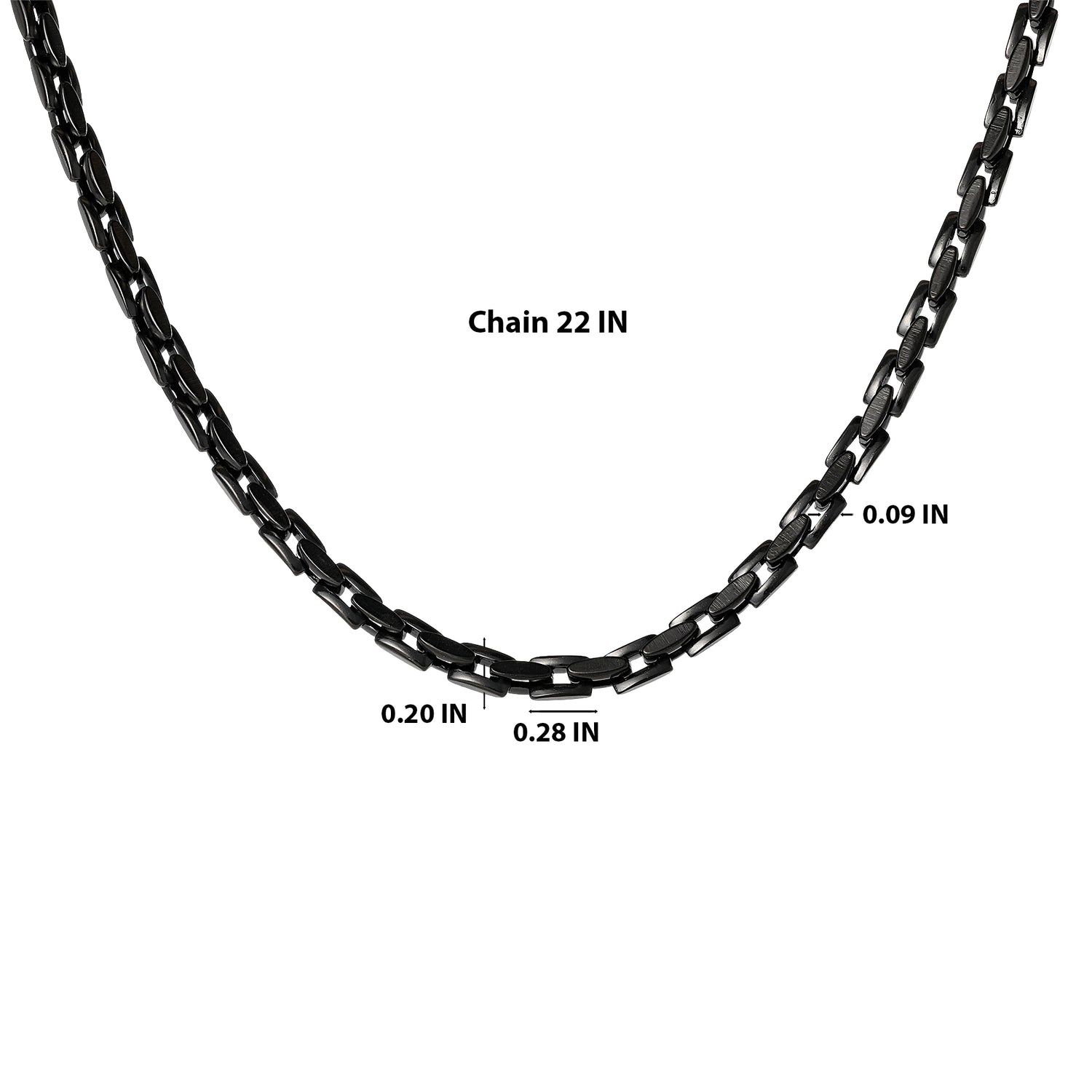 Lucky Brand Men’s Black Stainless Link 22'' Chain Necklace, Polished Ion‑Plated Finish