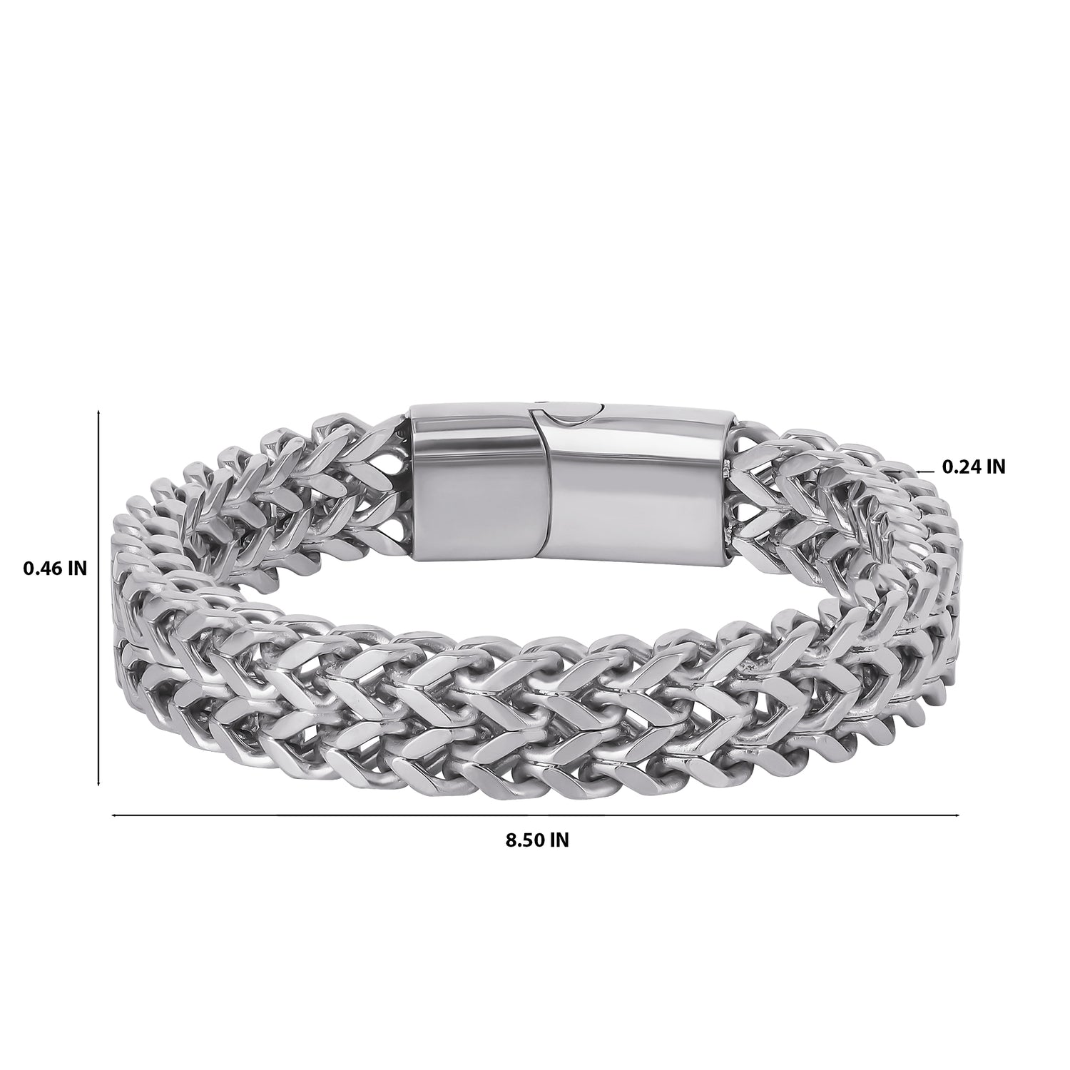 Lucky Brand Men's Silver-Tone Woven Chain Bracelet