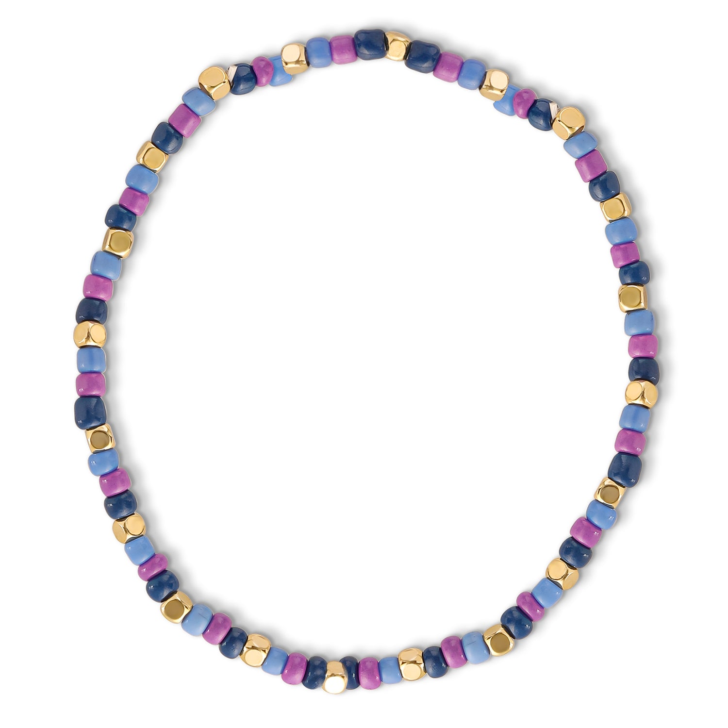 Jessica Simpson Multi-Color Beaded Bracelet Set with Evil Eye Charm - Boho Chic Stackable Bracelets