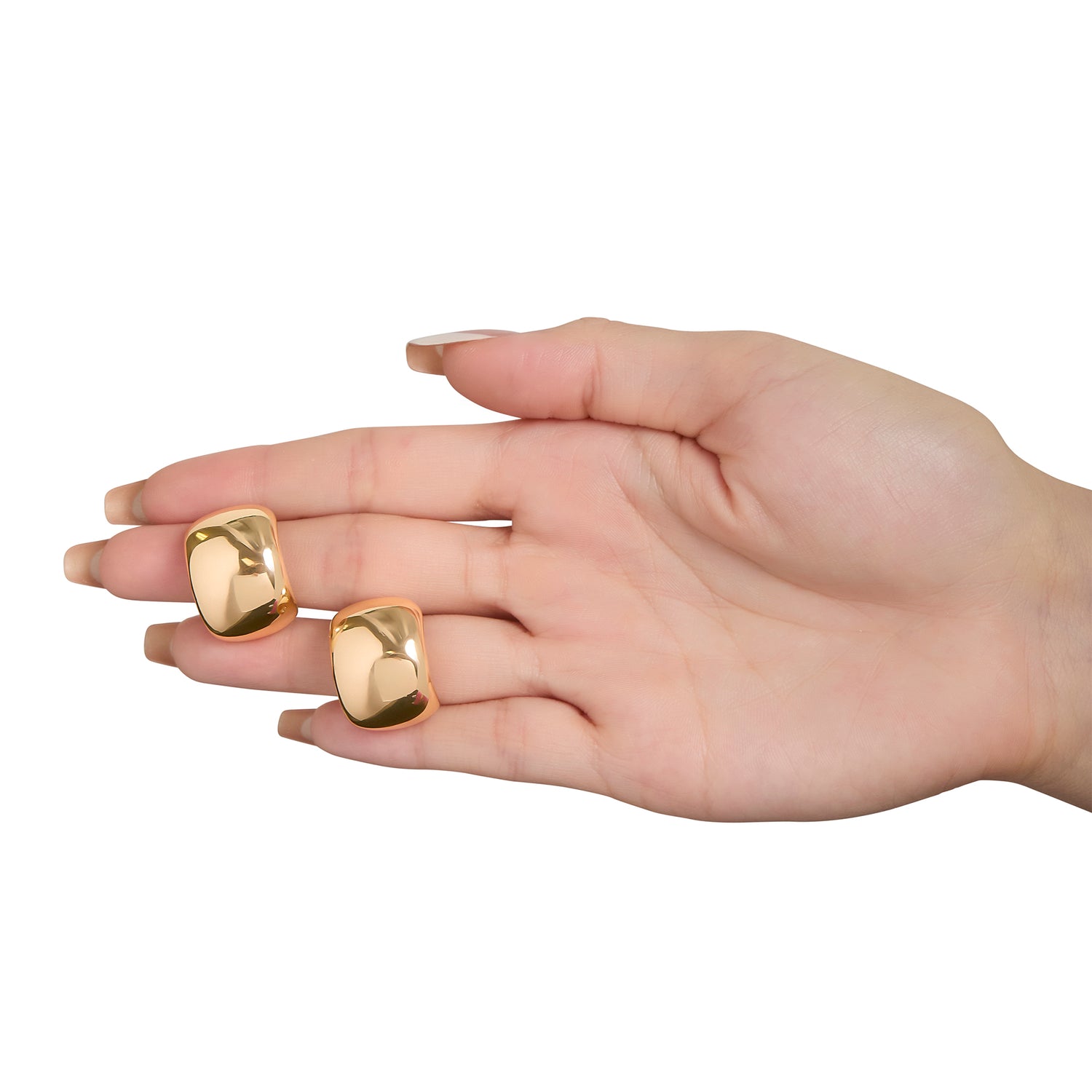 Wide Gold Hoop Earrings