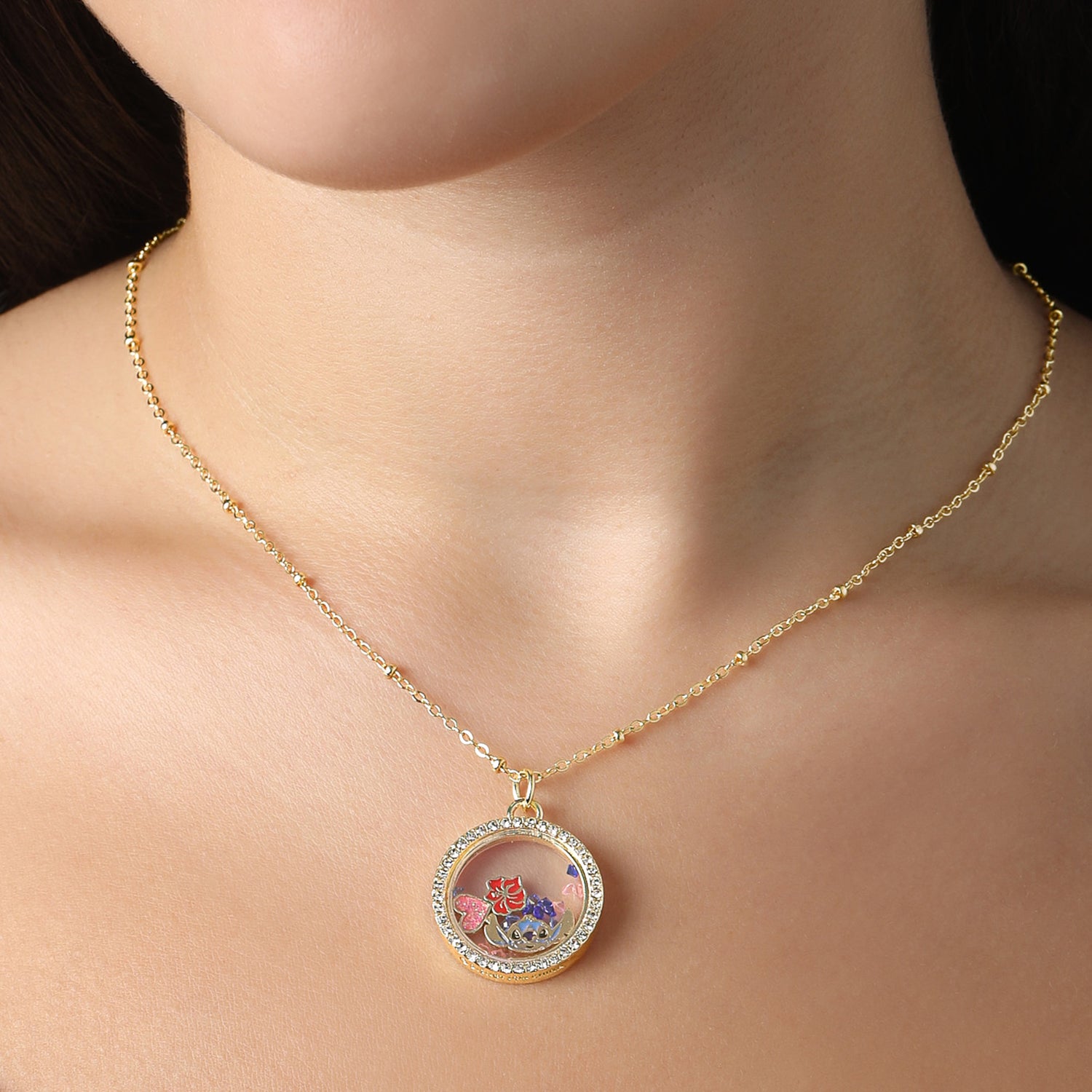 Disney Stitch Necklace Official License, Shaker Pendant