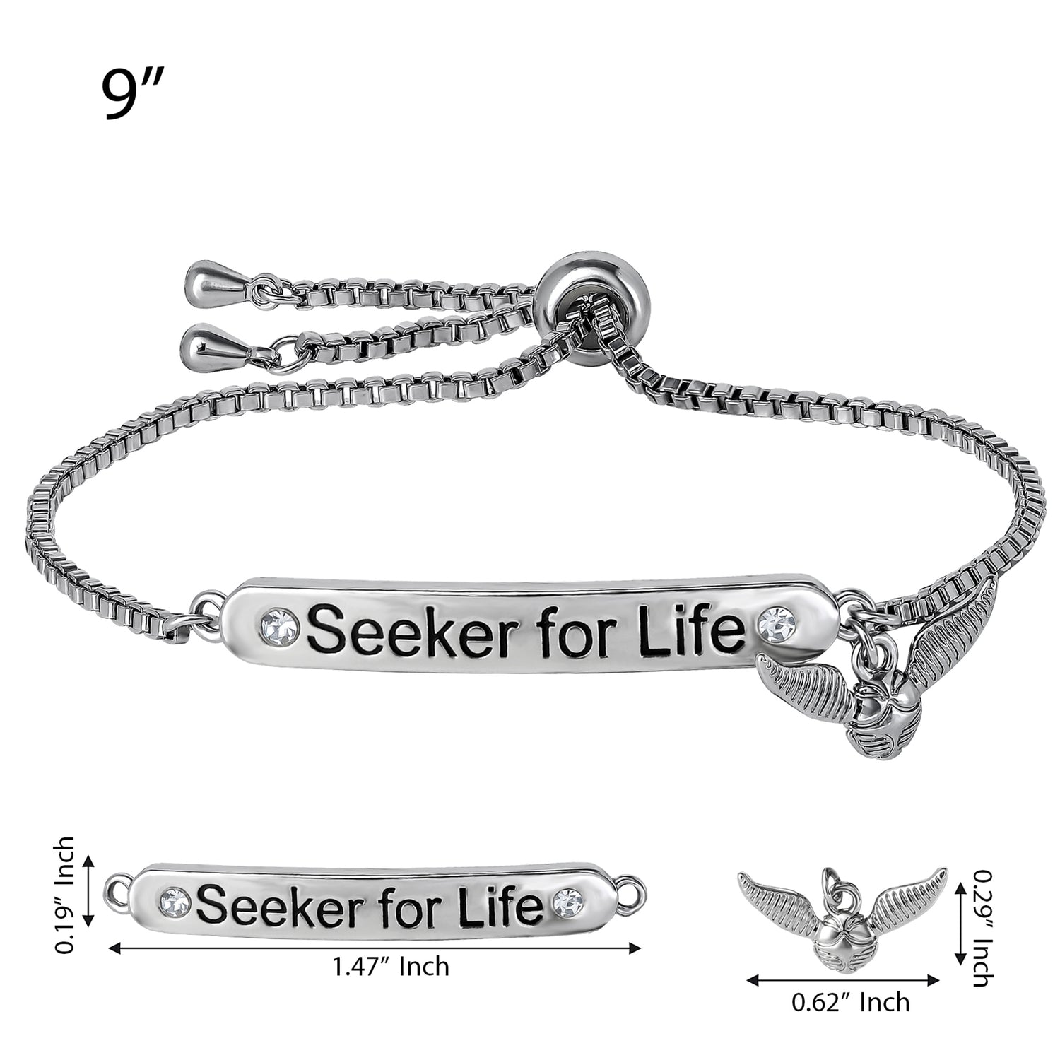 Harry Potter Golden Snitch Bracelet for Women Official License, Adjustable
