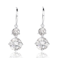 BCBG GENERATION BRASS RH PLT CZ TWO STONE EAR WIRE