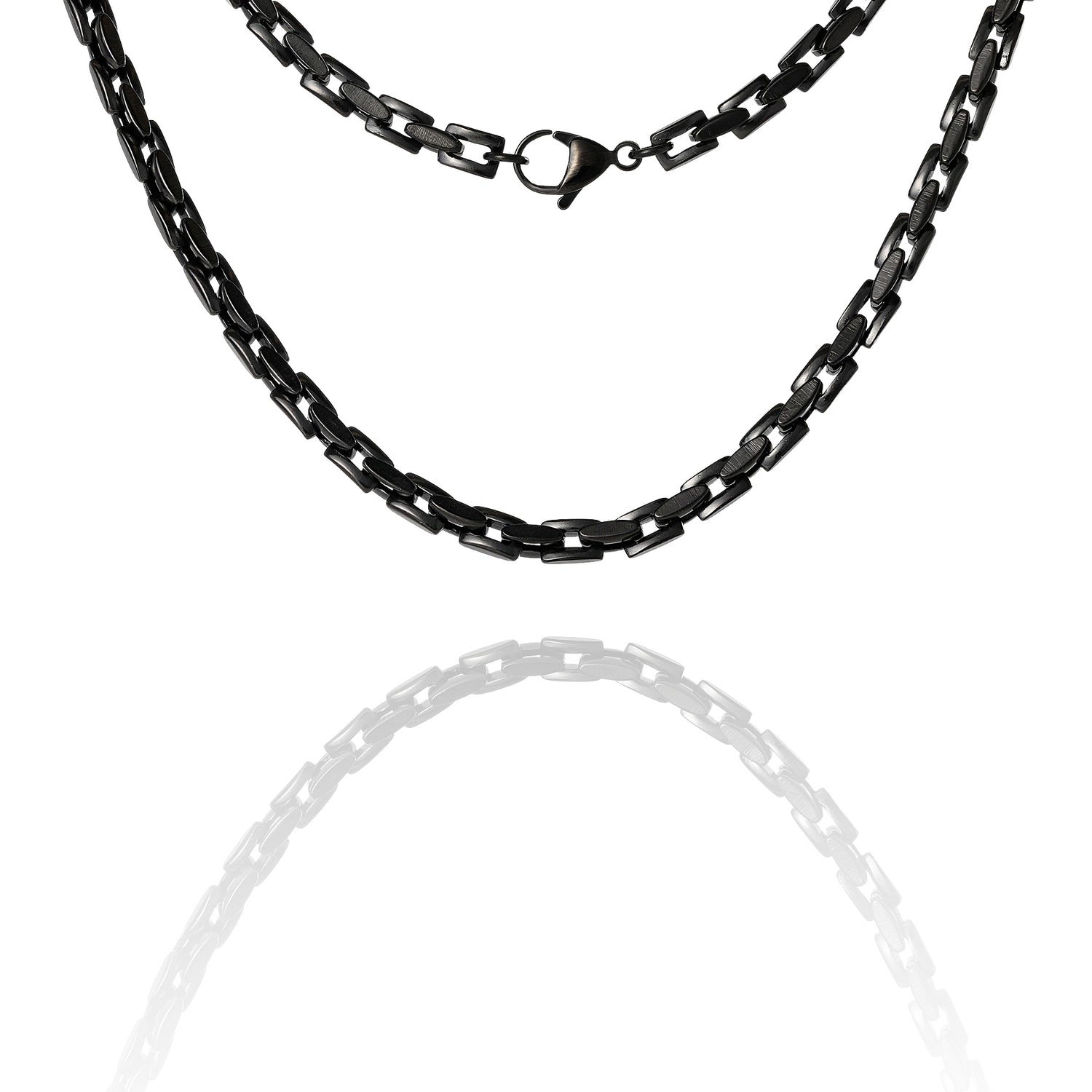 Lucky Brand Men’s Black Stainless Link 22'' Chain Necklace, Polished Ion‑Plated Finish