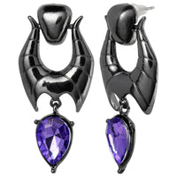 Disney Villains Maleficent Horn Drop Earrings with Purple Crystal