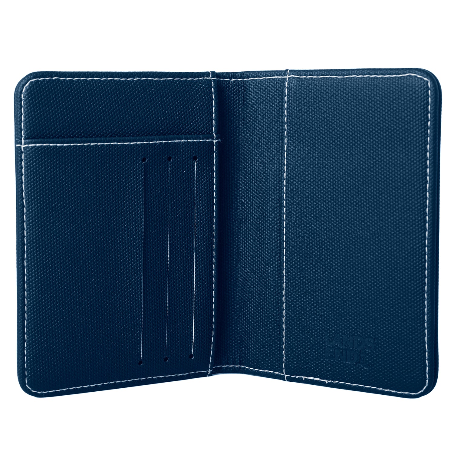 Lands' End Passport Holder for Travel, Passport Cover for Men and Women, Travel Folio (Navy) - Navy