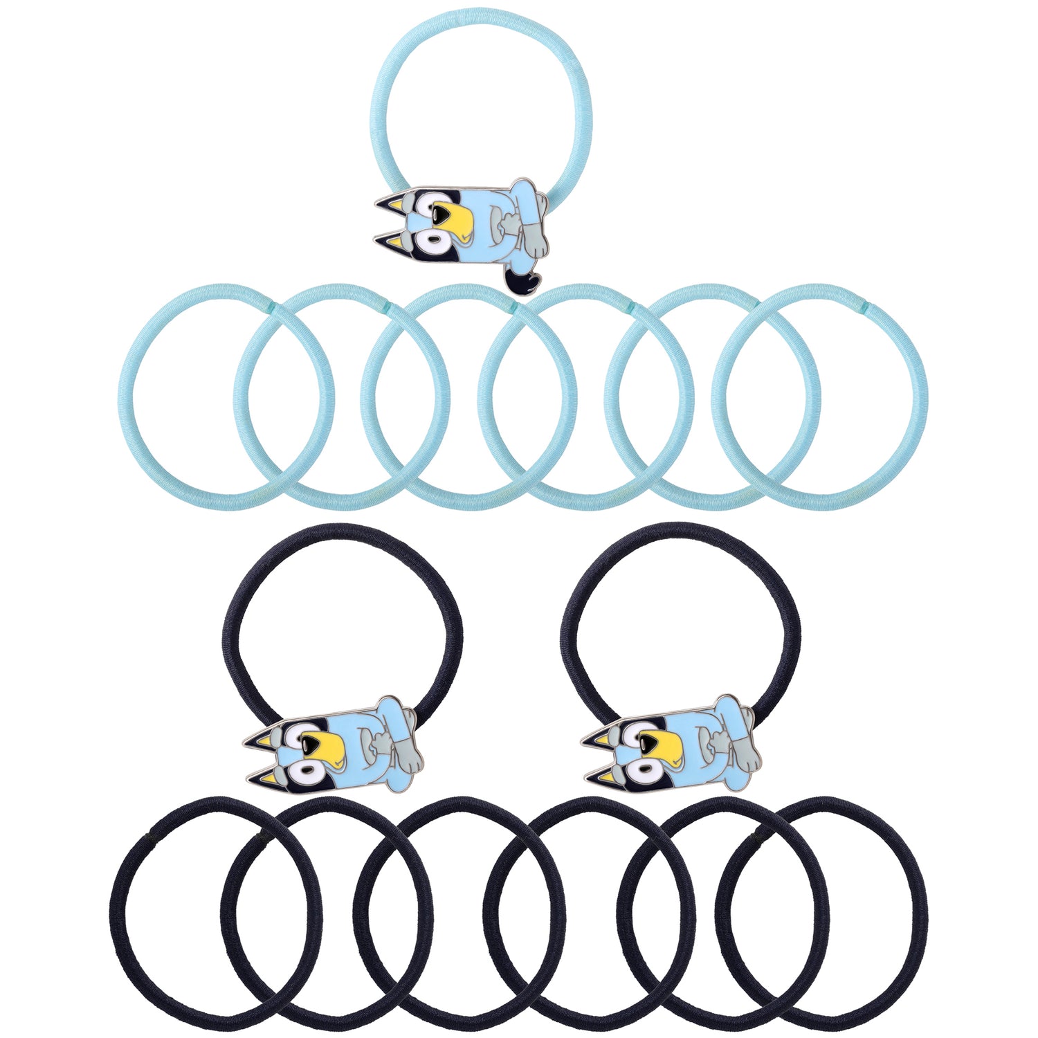 Bluey Hair Ties Pack of 15 Official License, Elastic Bands for Hair