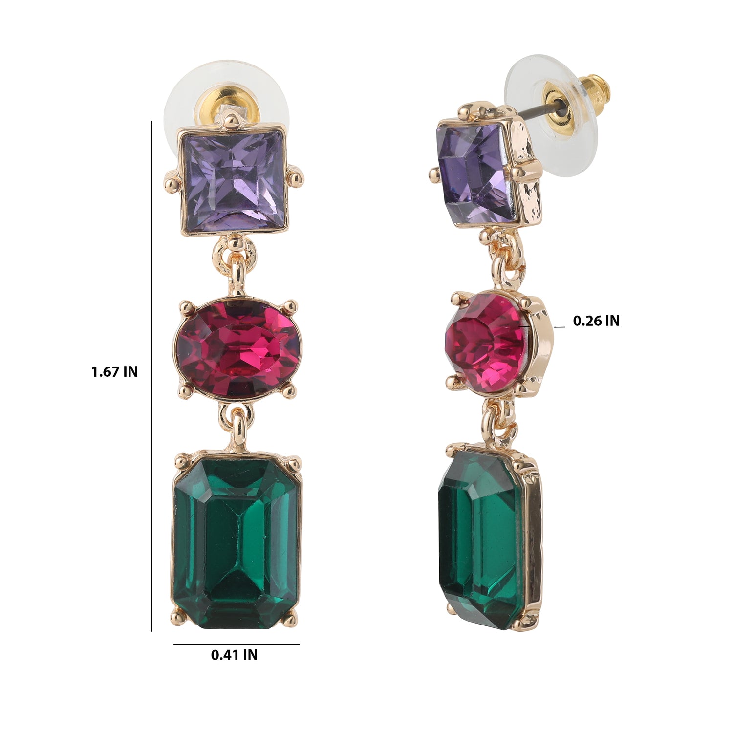 BCBG Generation Multi-Gem Drop Earrings