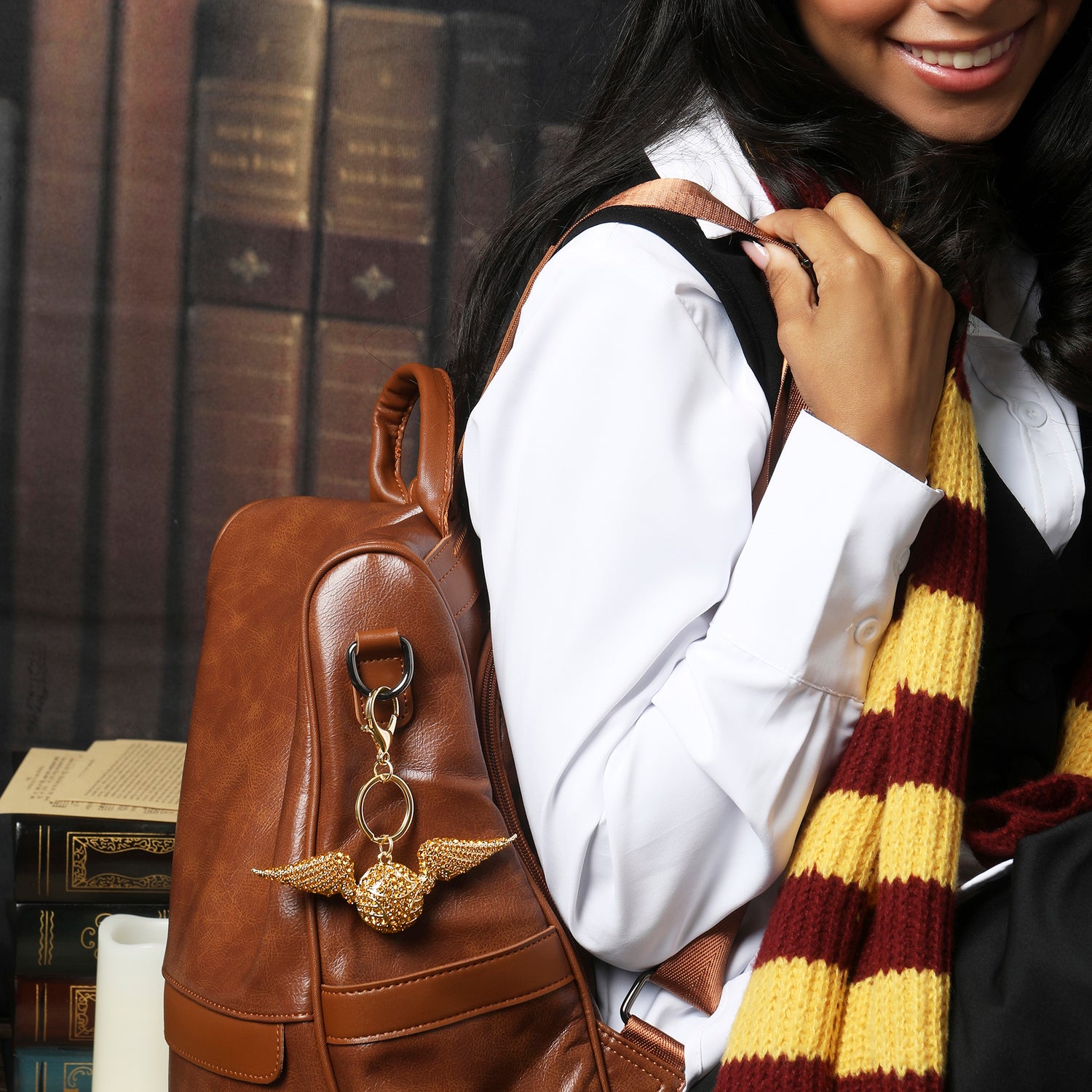 Harry Potter Golden Snitch Keychain Bag Charm Pave Crystal Official License