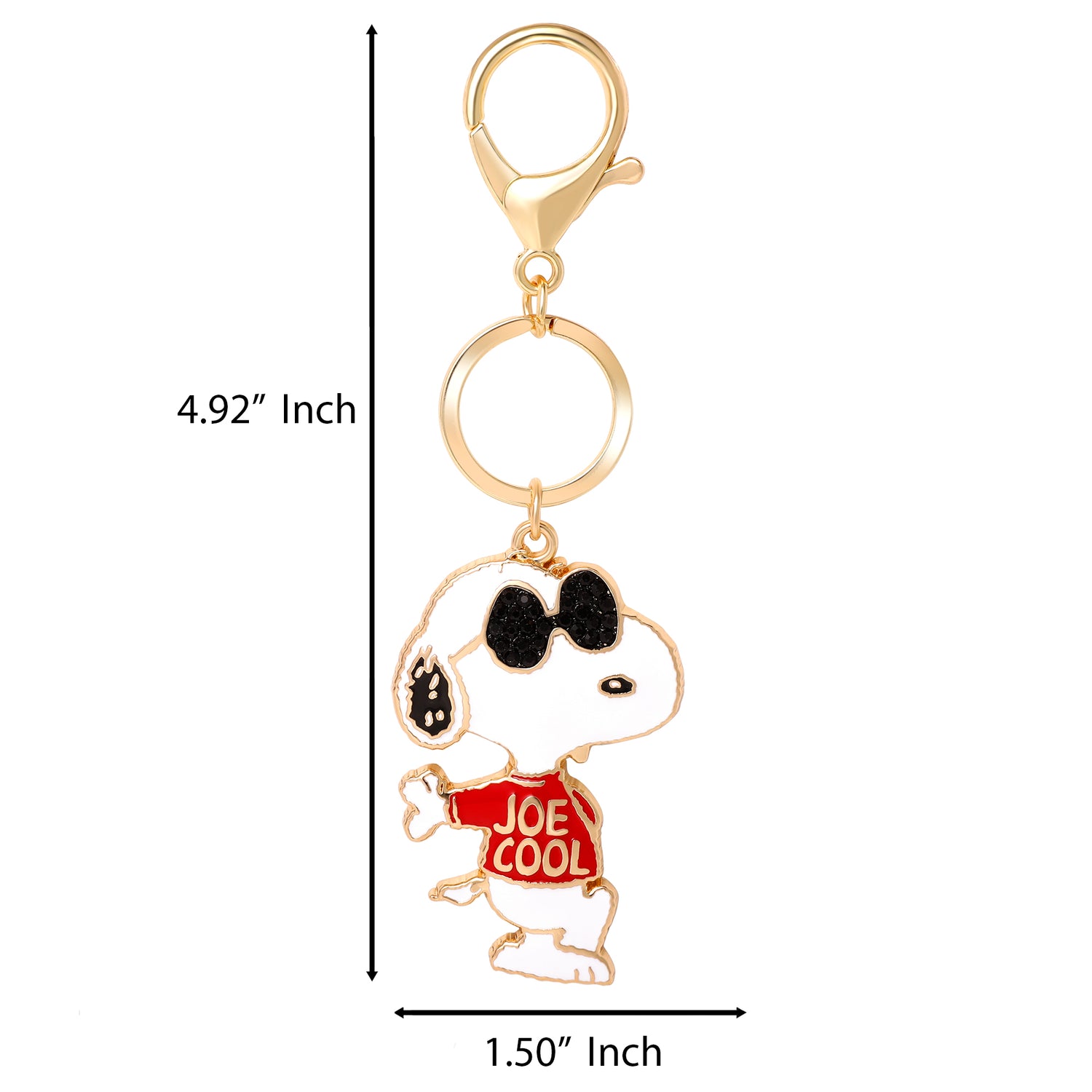 Peanuts Joe Cool Keychain, Gold-Tone Enamel Bag Charm