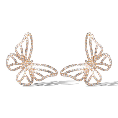 Jessica Simpson Textured Butterfly Stud Earrings in Gold-Tone