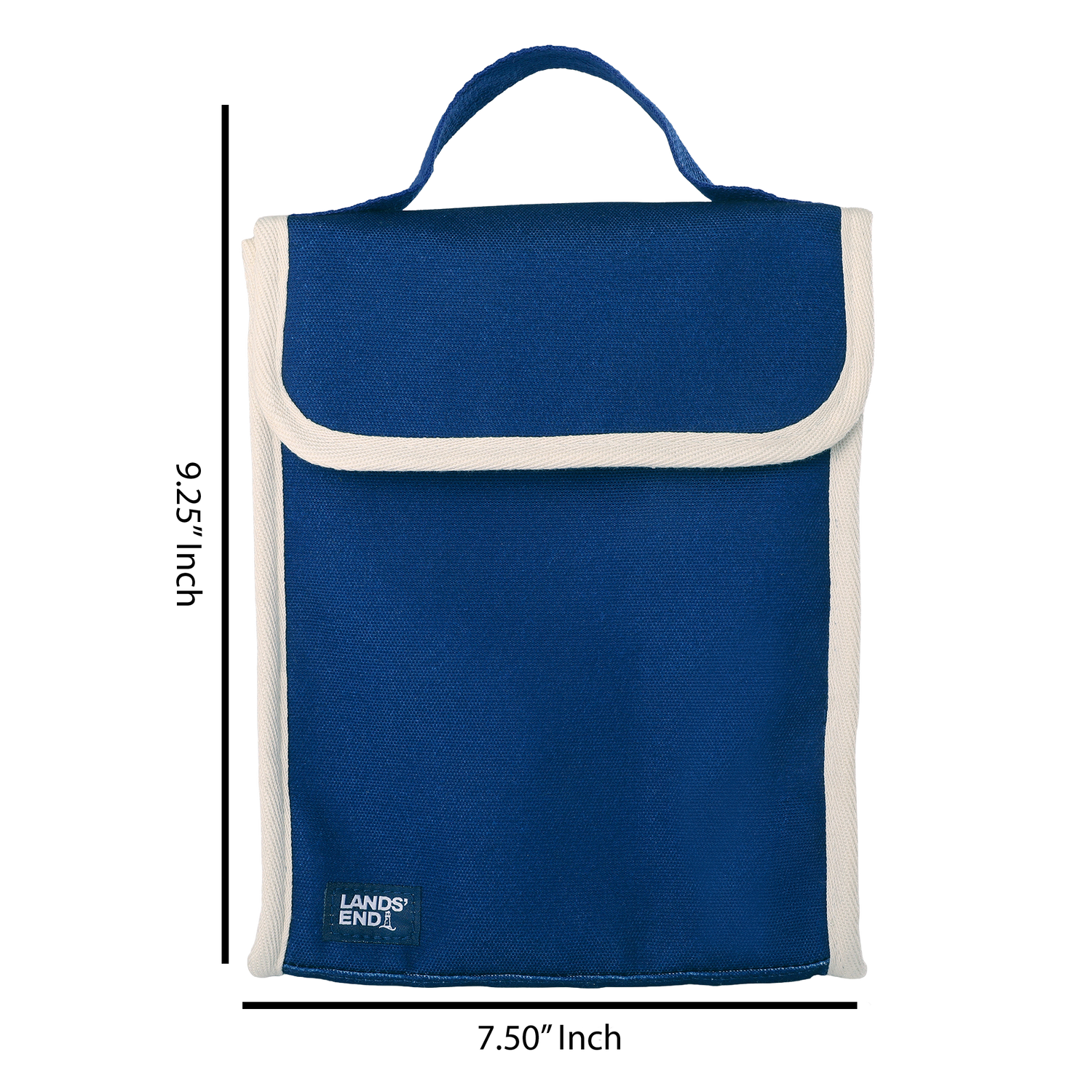 Lands' End Small Cooler Bag Polyester Canvas, Soft Cooler Lunch Box for Women and Men (Navy) - Navy
