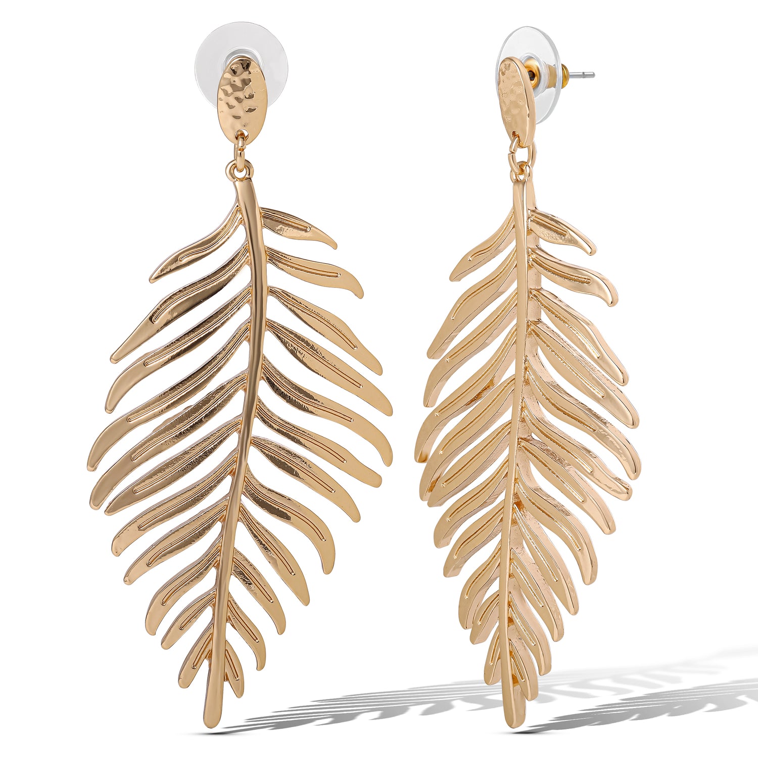 Jessica Simpson Gold-Tone Leaf Drop Earrings – Elegant Nature-Inspired Statement