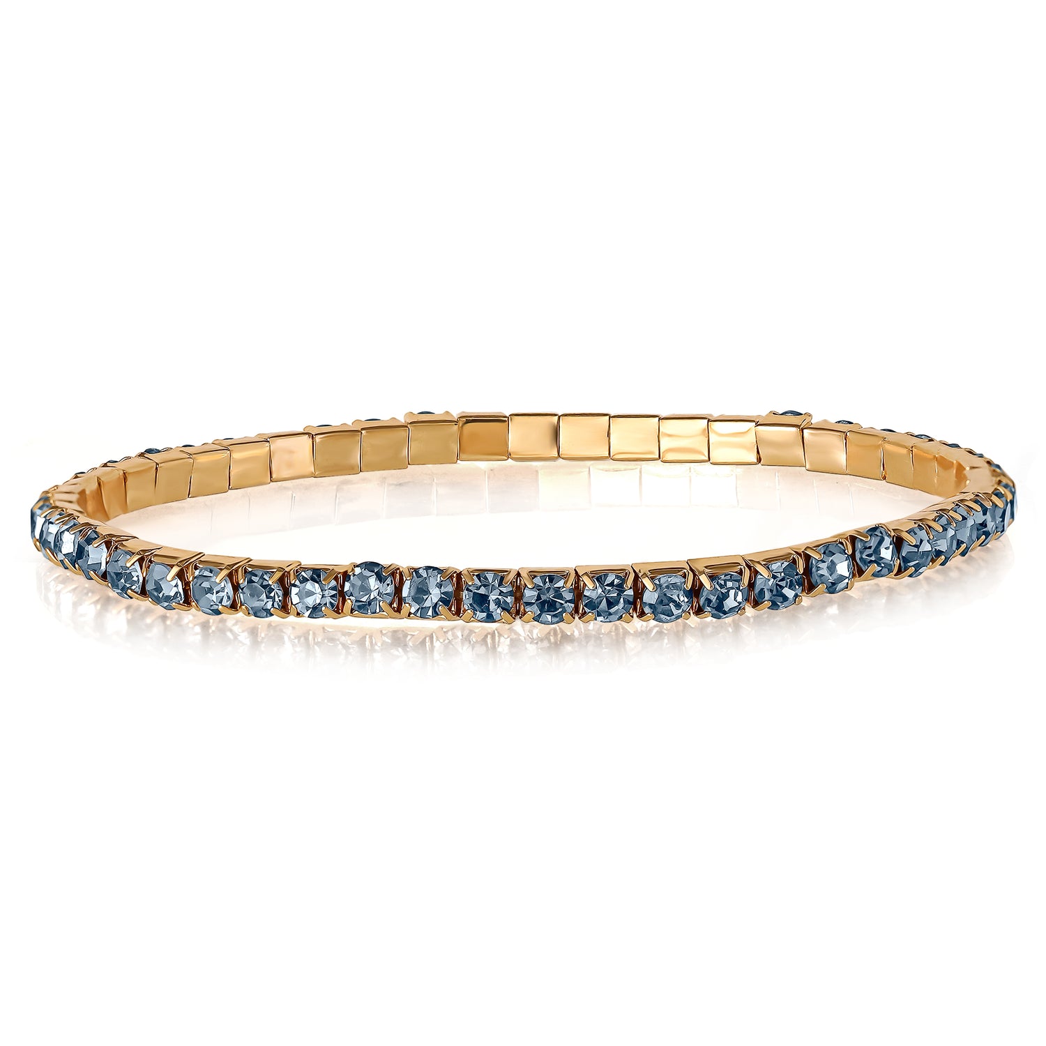 Jessica Simpson Fasjion Rhinstone 5 Piece Stretch Bracelet Set - Gold Multi