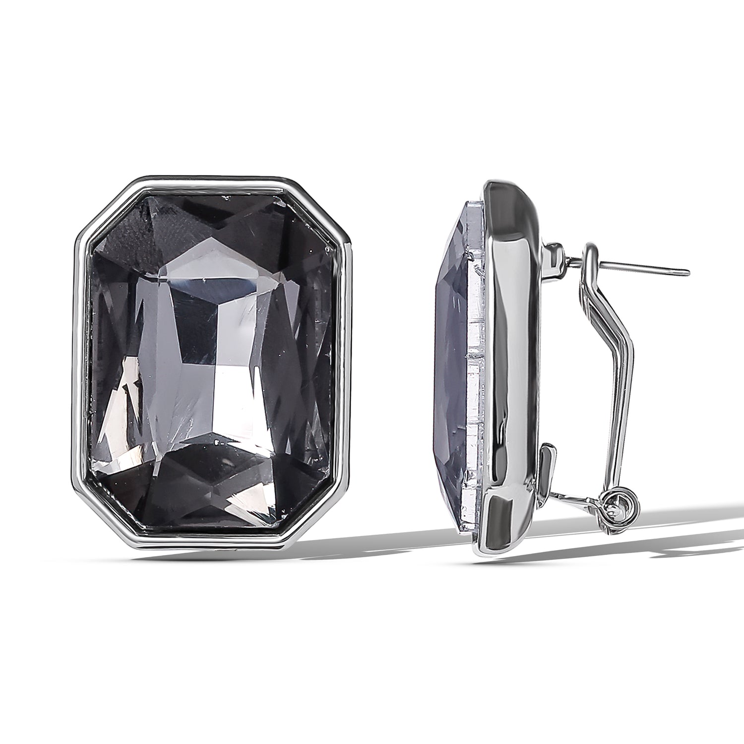 JS Jessica Simpson Faceted  Stud Earrings in Smoke Grey