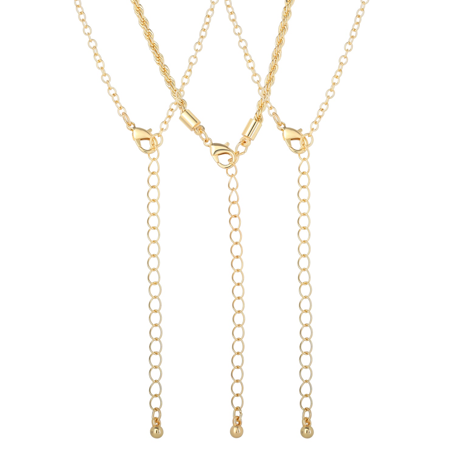 Celebrity Pink Heart Necklaces for Women 3-Piece Set Gold-Tone, Pink Beads