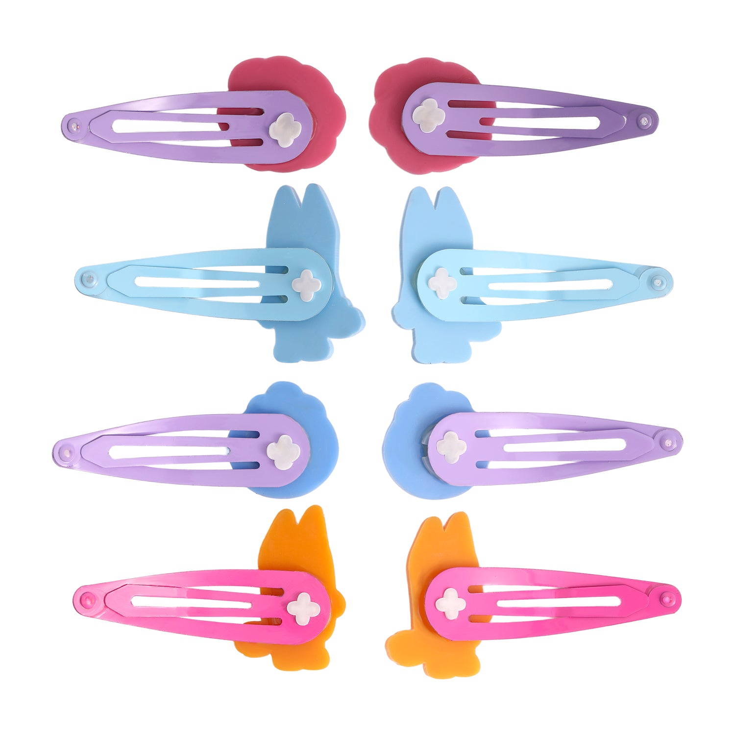 Bluey Hair Clips 8-Piece Set Official License, Snap Back Hair Clip, Bluey Accessories
