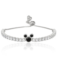 Disney Womens Mickey Mouse Tennis Bracelet Official License, Sterling Silver and Cubic Zirconia Tennis Lariat Bracelet