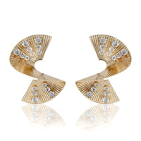 BCBGeneration Sculpted Fan Crystal Earrings
