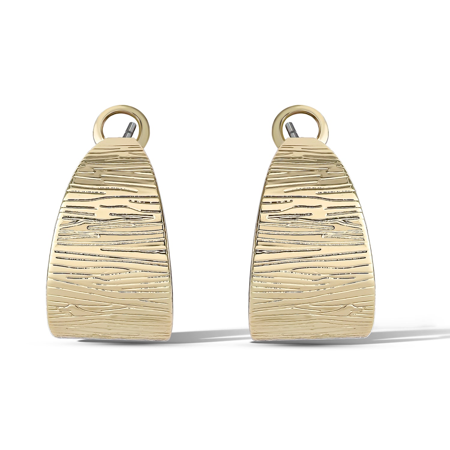 Jessica Simpson Gold-Tone Textured Half Omega Hoop Earrings