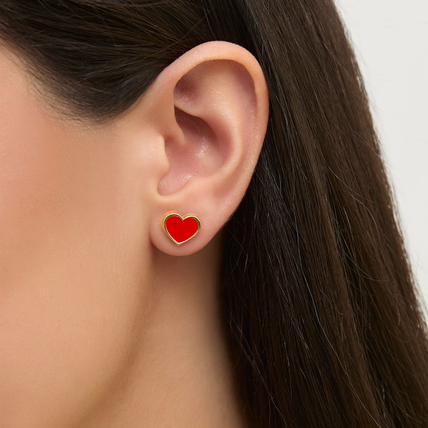 Disney Mickey & Minnie Heart Necklace and Stud Earrings Set