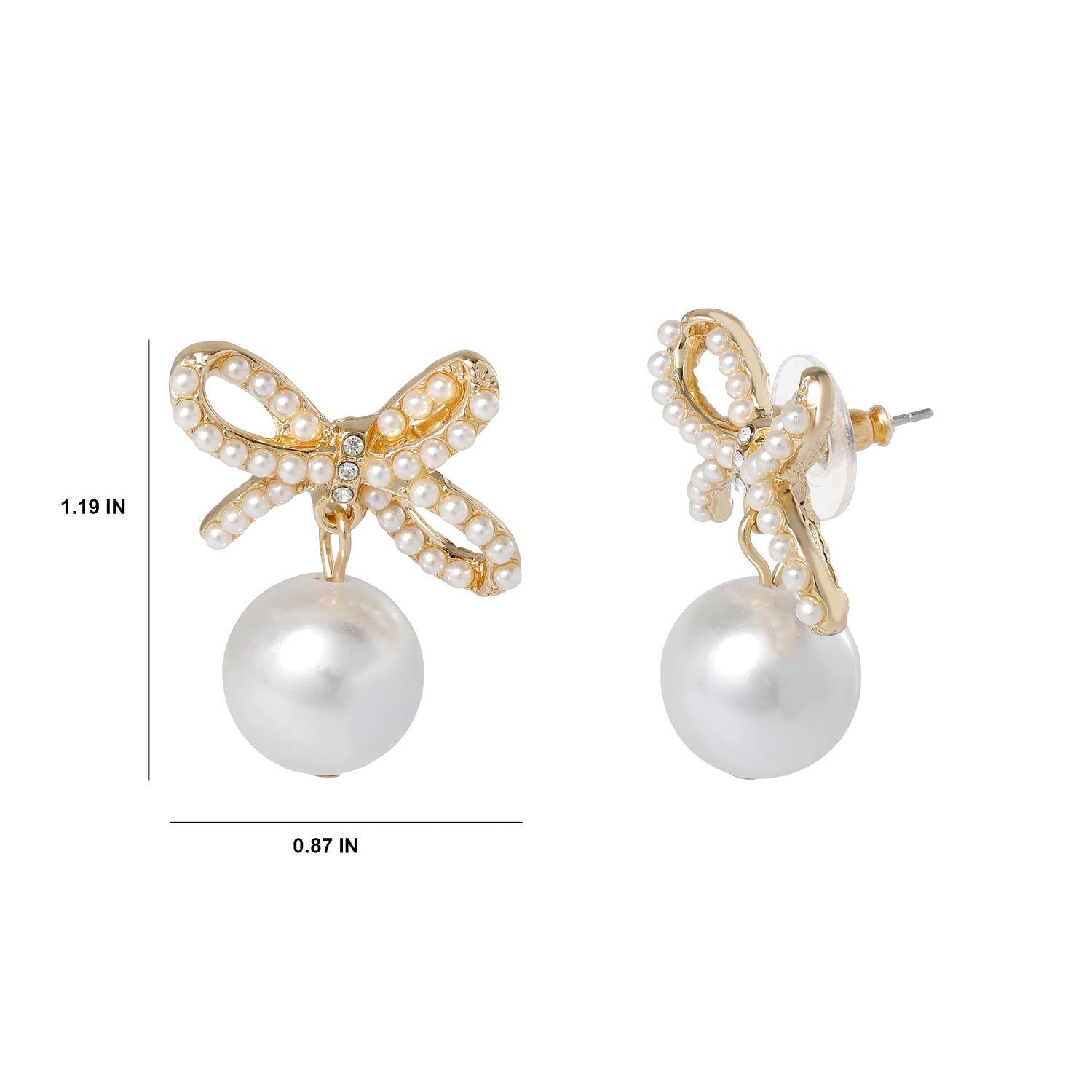 BCBGeneration Bow Pearl Drop Earrings