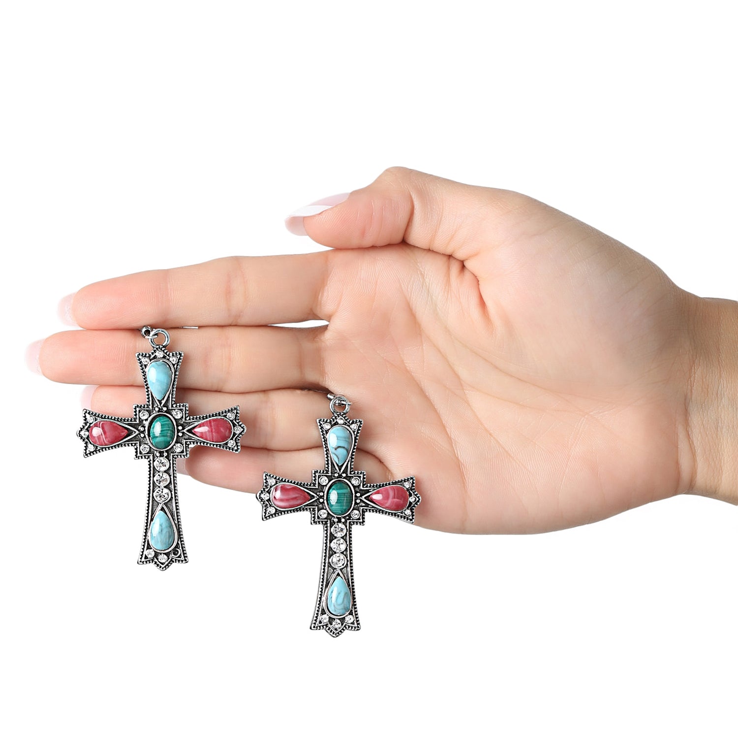Jessica Simpson Cross Earrings for Women with Stones and Crystals