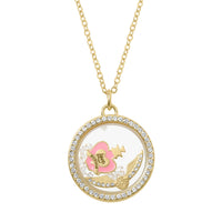 Harry Potter Love Potion and Golden Snitch Shaker Pendant Necklace with Crystals - 18'' + 1''