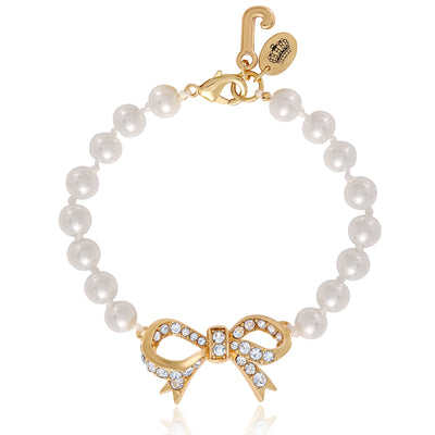 Juicy Couture Pearl Bracelet with Pave Bow