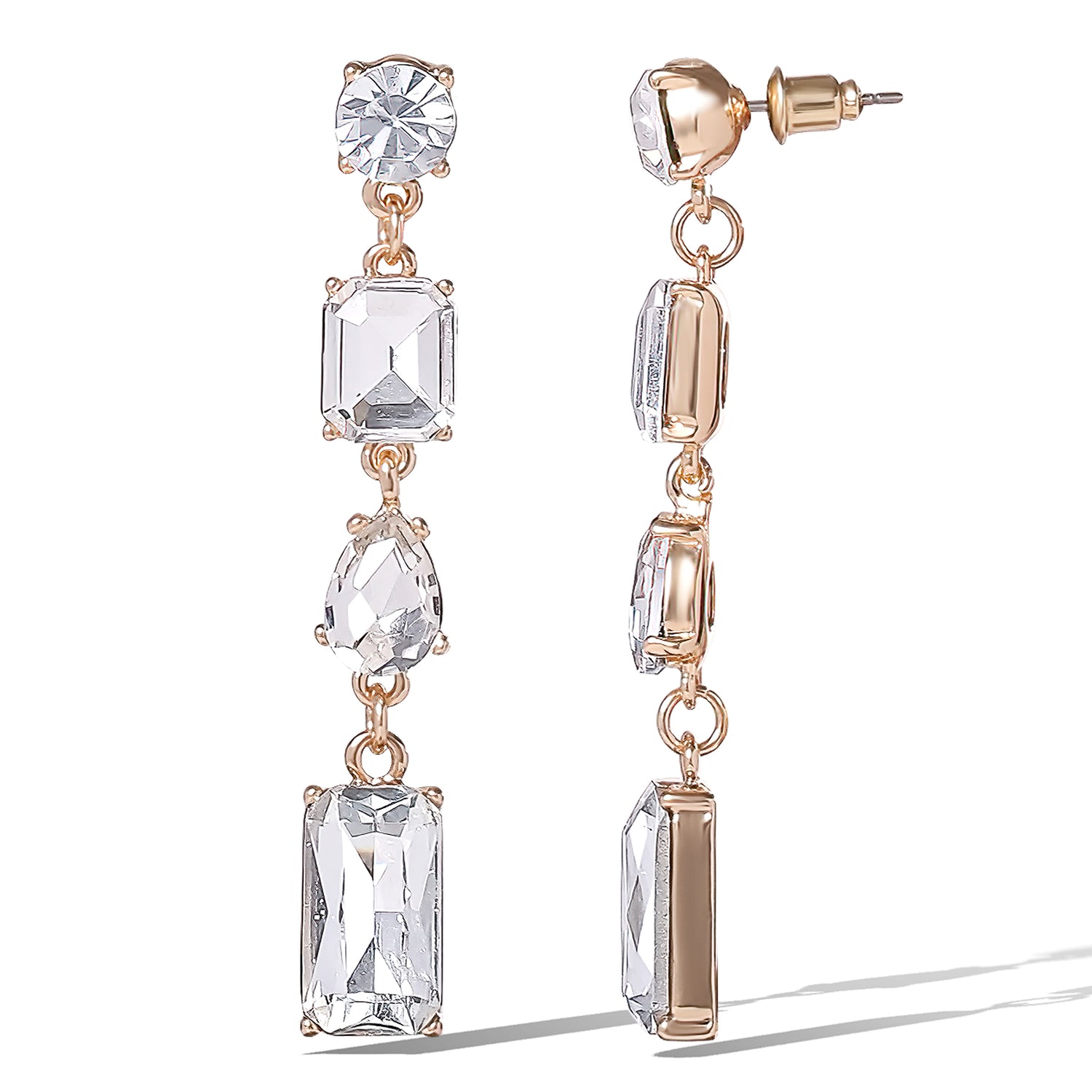 Jessica Simpson Crystal Cascade Statement Earrings