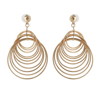 Jessica Simpson Multi Hoop Drop Earrings Yellow Gold-Tone, Statement Hoops