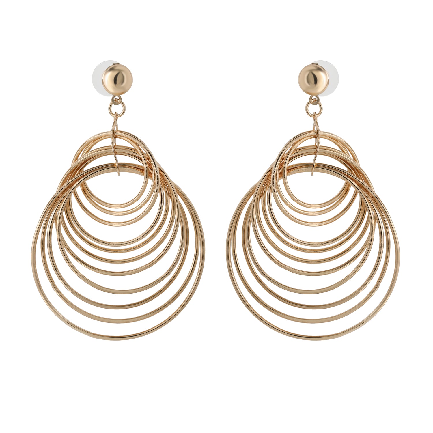Jessica Simpson Multi Hoop Drop Earrings Yellow Gold-Tone, Statement Hoops