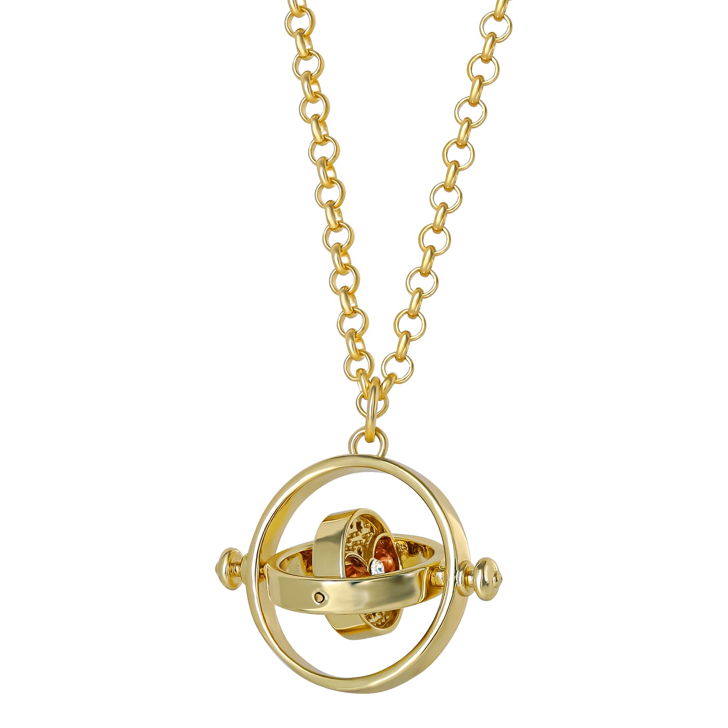 Harry Potter Time Turner Necklace for Women, 18k Gold Flash Plated