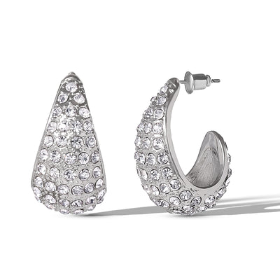 Jessica Simpson Pave Teardrop Clip-On Earrings