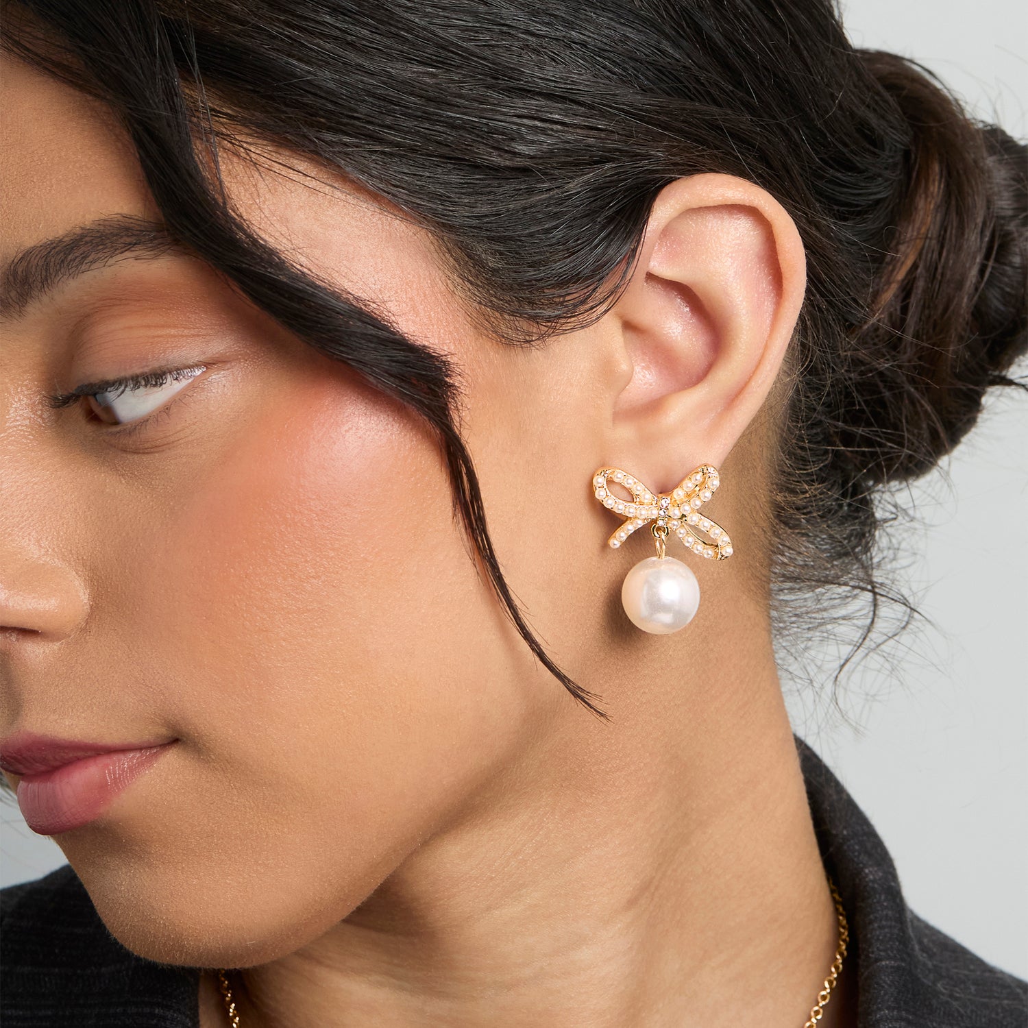 BCBGeneration Bow Pearl Drop Earrings