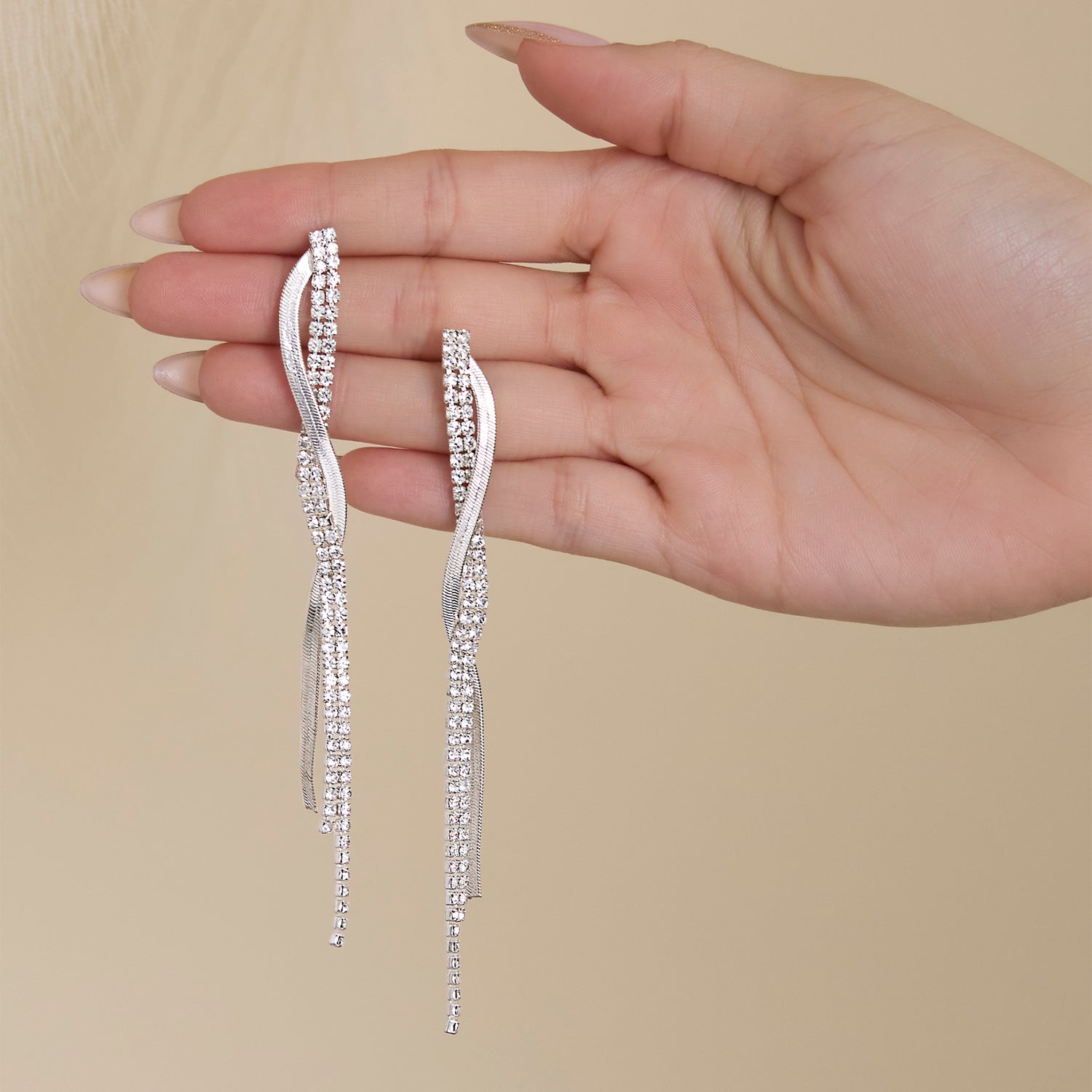 Jessica Simpson Silver Linear Drop Earrings