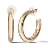 Jessica Simpson Gold-Tone Bold Curved 40 MM Hoop Earrings - Elegant Statement Hoops