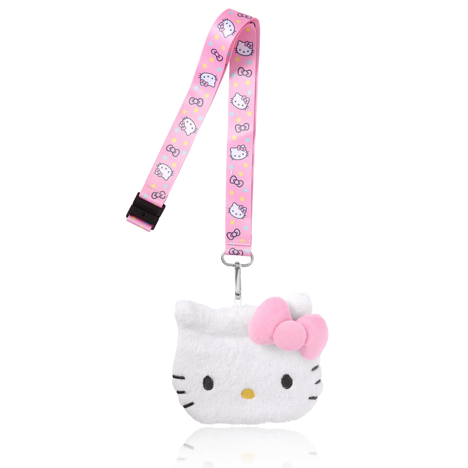 Hello Kitty Lanyard with Pouch Official License, Sanrio ID Lanyard with Zipper Pouch, Lanyard with Coin Purse Wallet
