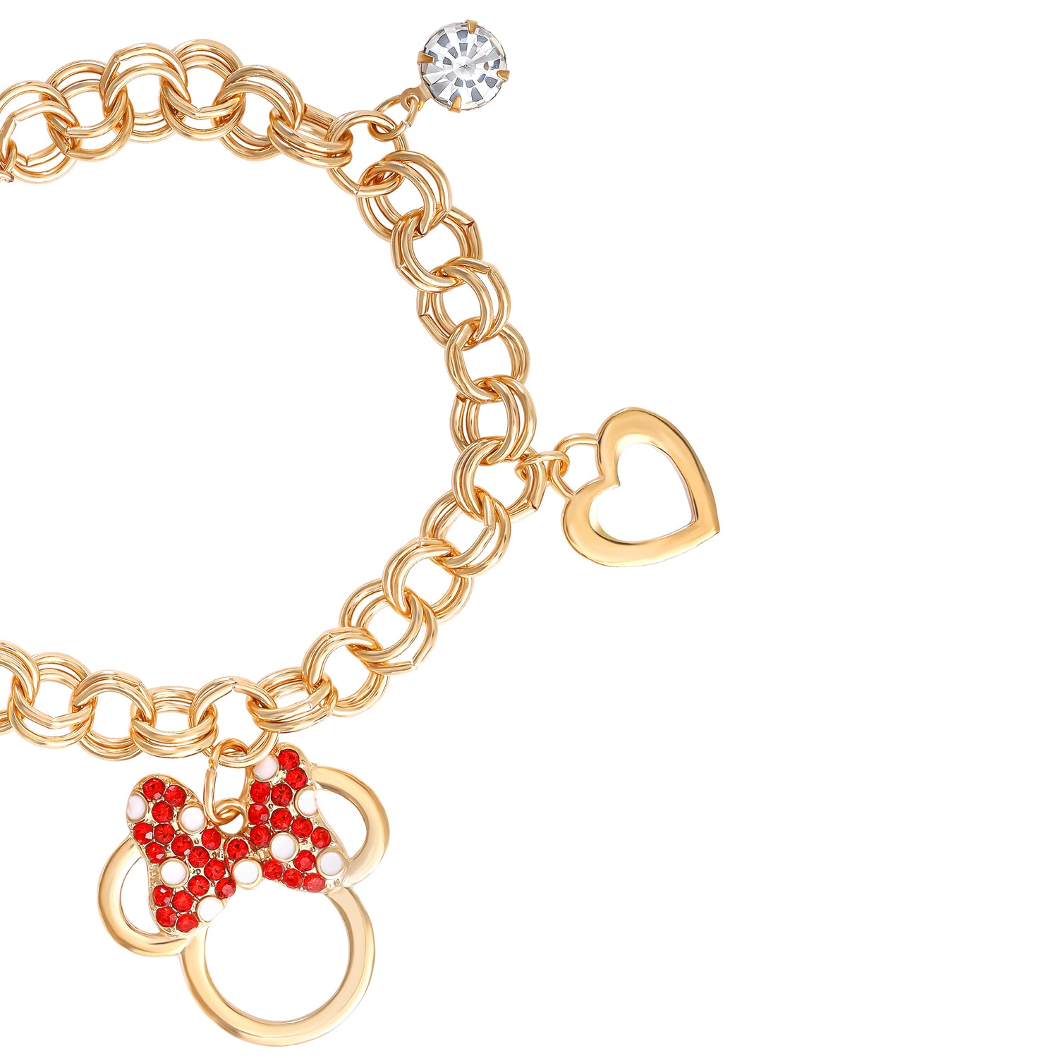 Disney Minnie Mouse Bow Charm Bracelet, 7 +1'' Chain
