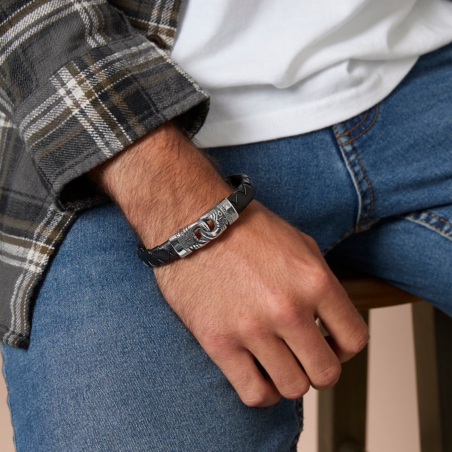 Lucky Brand Black Woven Bracelet - 8.5''