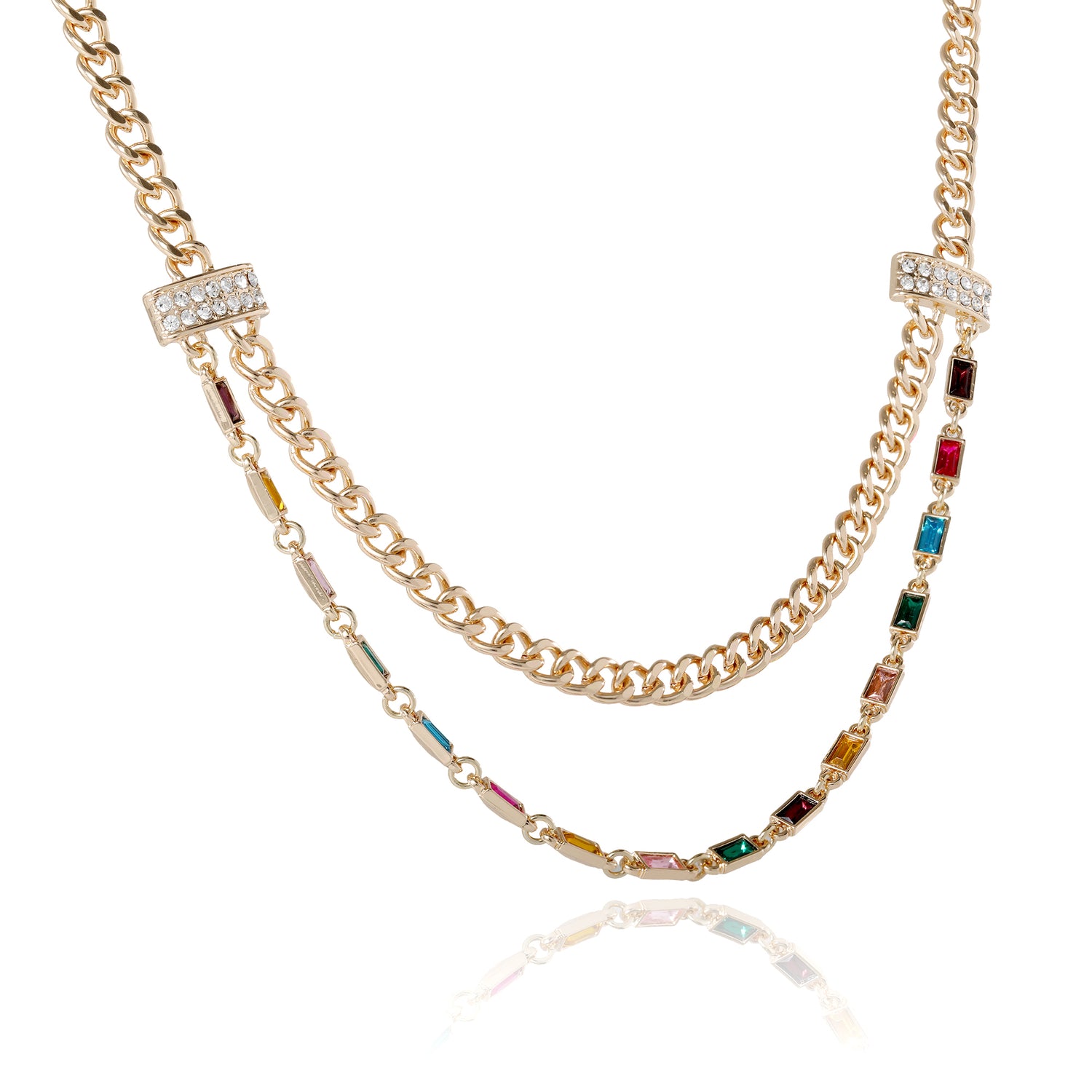 BCBGeneration Double Layer Multicolor Necklace