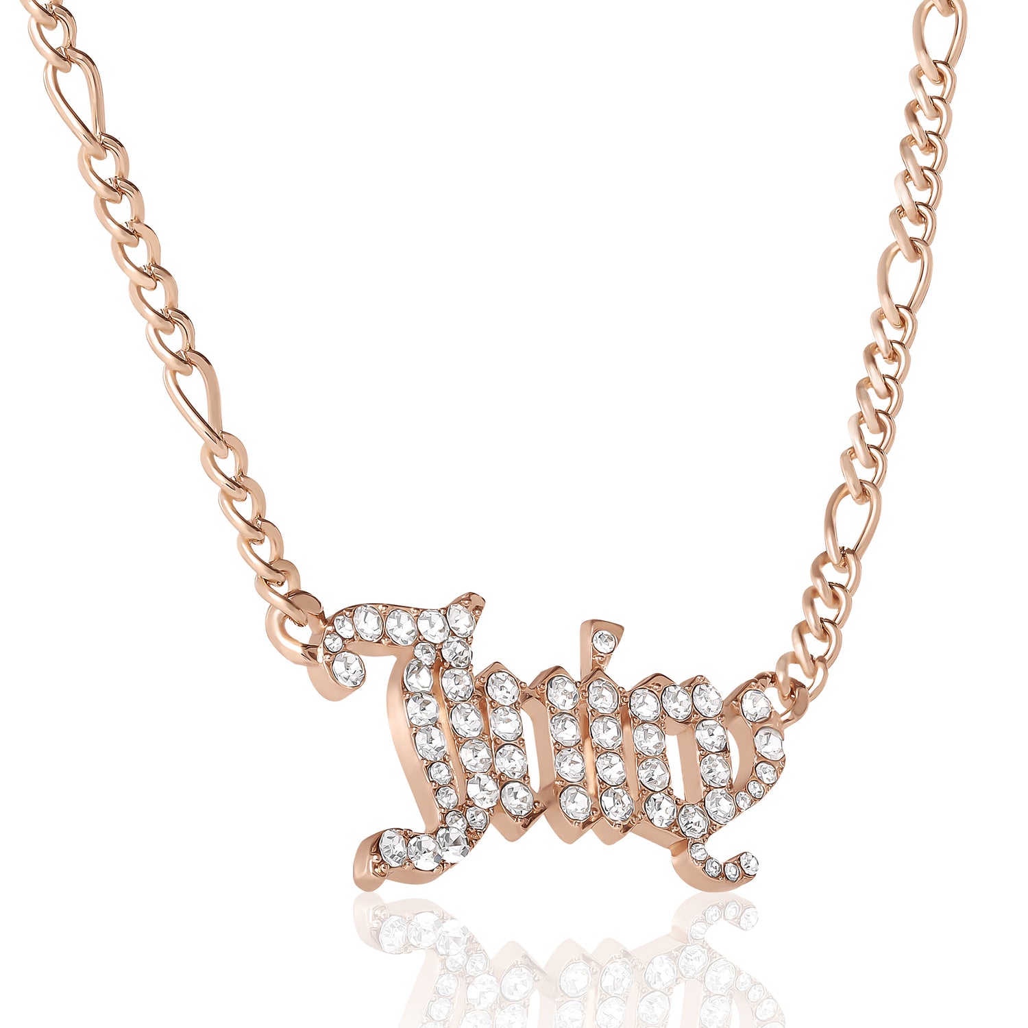 Juicy Couture Gold-Tone Crystal Script Logo Necklace, 16"+2"