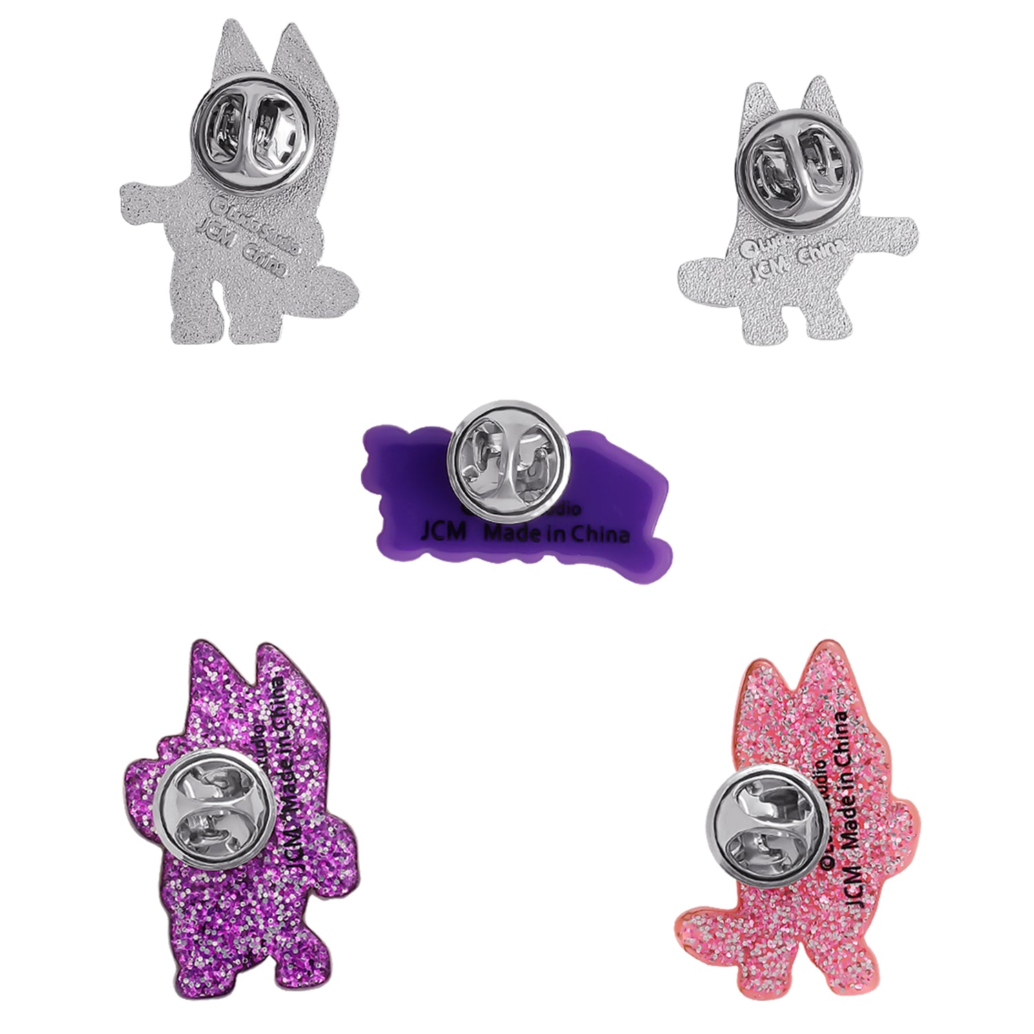 Bluey Enamel Pin Set - 5-Piece Character Collector Pack