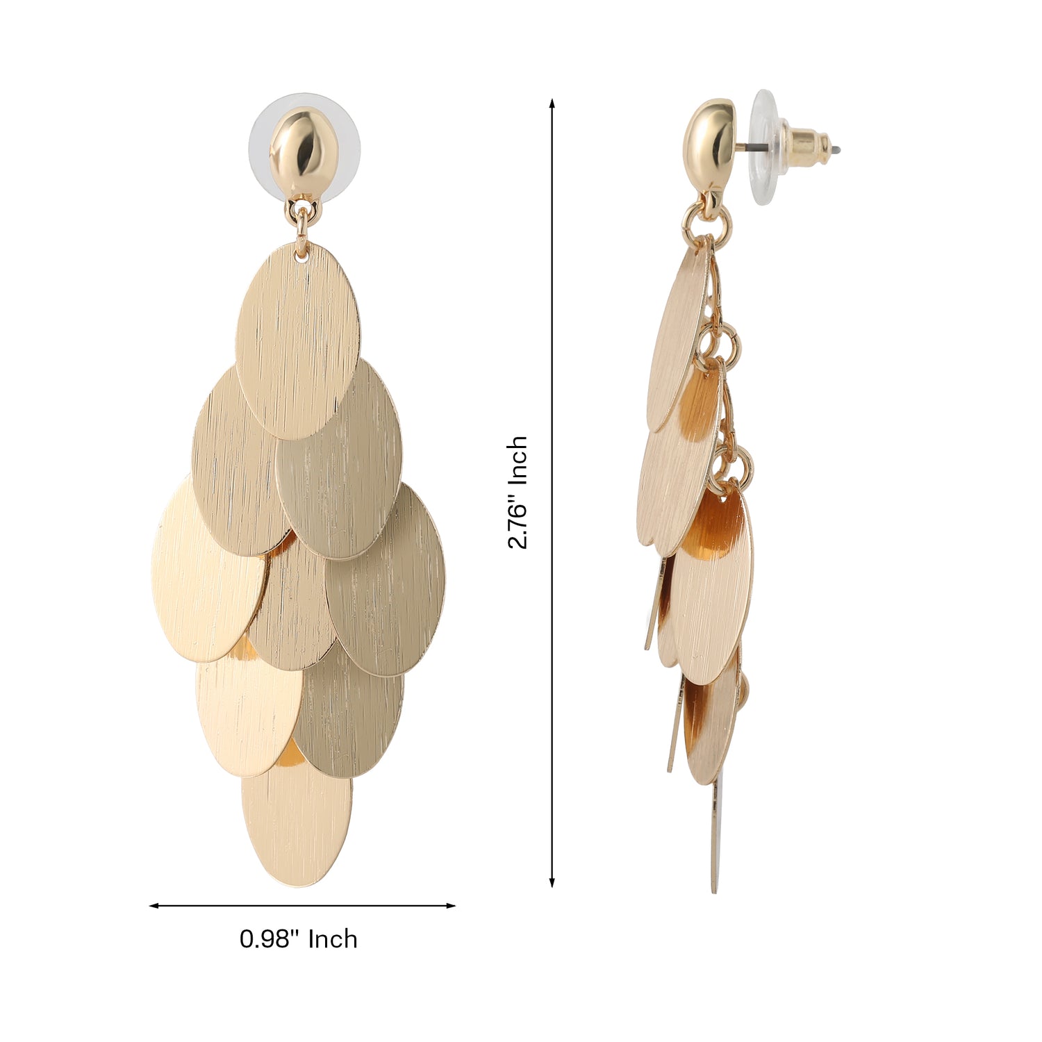 Jessica Simpson Dangling Petal Earrings Gold-Tone, Large Drop Earrings for Women