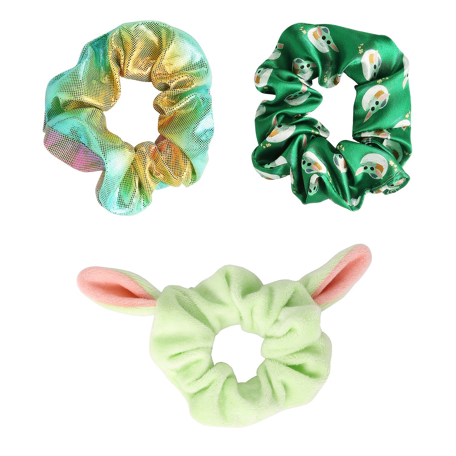 Star Wars Mandalorian Grogu Hair Scrunchies 3-Piece Set Official License