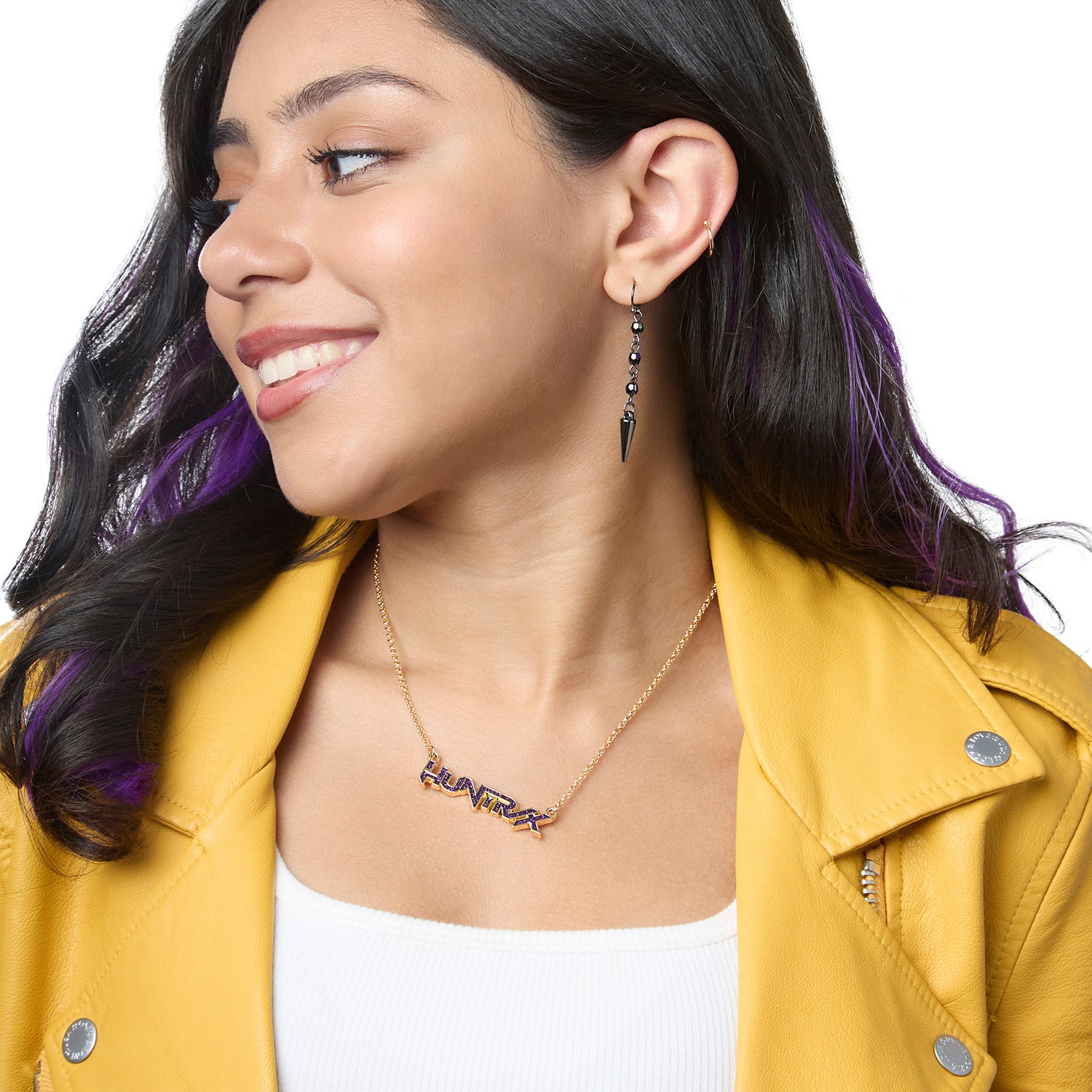 KPop Demon Hunters Rumi Ear Cuff & Drop Earrings Official License, Gold-Tone, KPop Gifts
