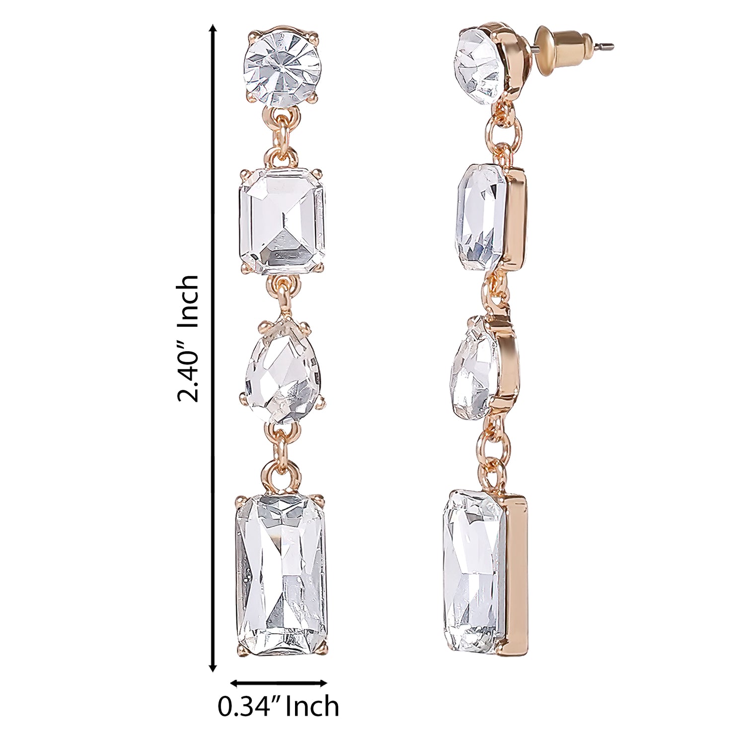 Jessica Simpson Crystal Cascade Statement Earrings